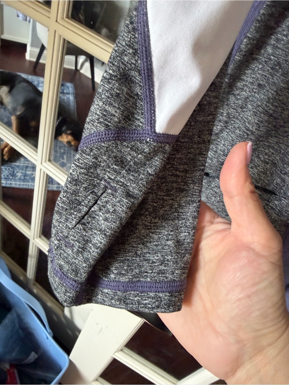 WoolX Merino Wool Quarter Zip Pullover Womens Medium Blue Gray Activewear - Picture 5 of 6
